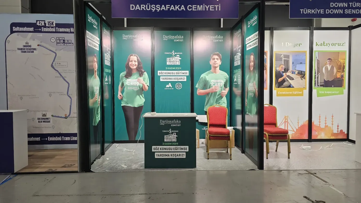Paket sistemle hazırlanan Darüşşafaka Cemiyeti fuar standı